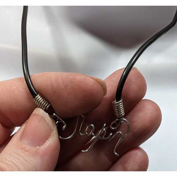 Wire Wrapped Cursive "Japan" Pendant Necklace - Picture 5 of 7